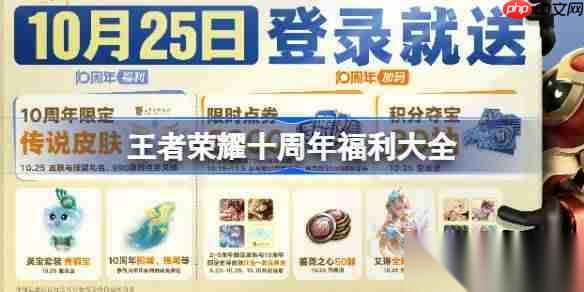 王者荣耀十周年福利大全 王者荣耀十周年点券皮肤免费送