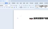 WPS如何设置用户信息