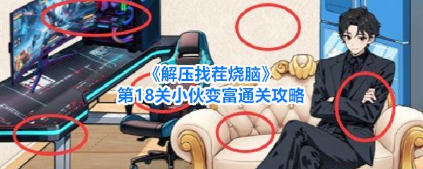 解压找茬烧脑 第18关小伙变富通关攻略