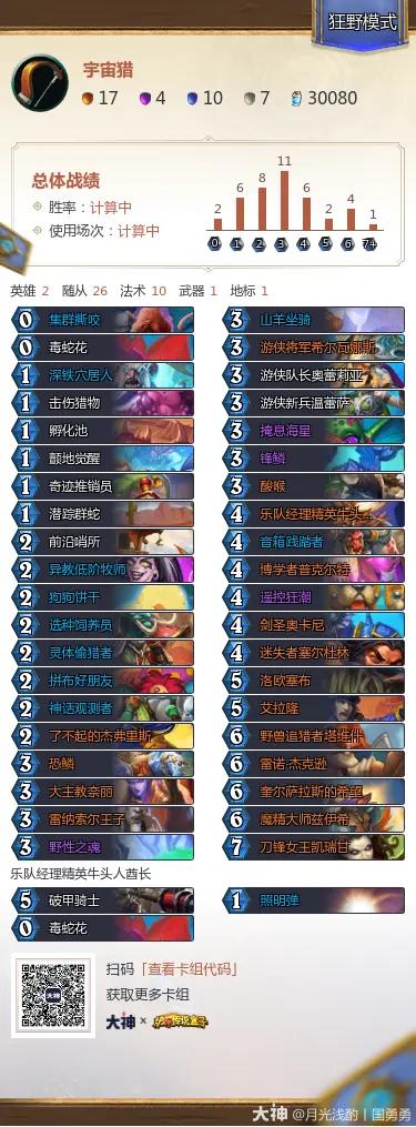 炉石传说治愈艾泽拉斯狂野模式40宇宙猎卡组代码推荐