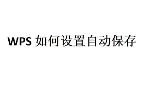 WPS表格如何设置自动保存