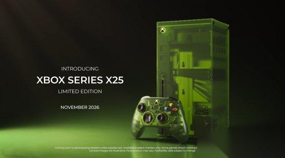 半透明绿情怀拉满 XBOX 25周年限量版主机与手柄公布