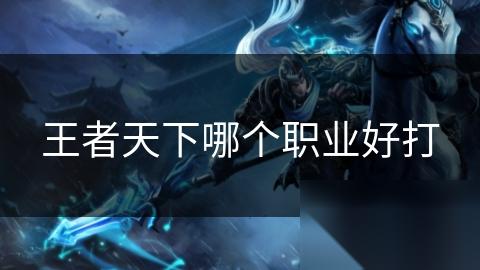 王者天下哪个职业好打