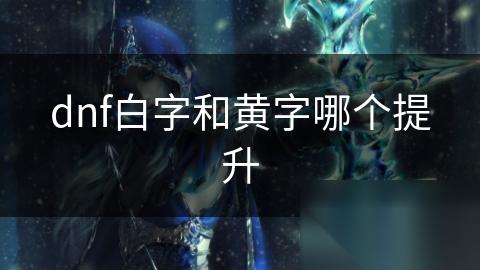 dnf白字和黄字哪个提升