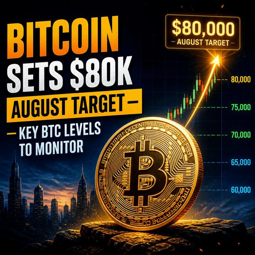 比特币8月目标定为8万美元——需关注的关键BTC价位