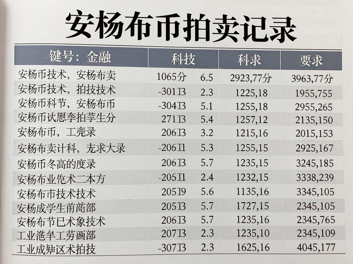 安杨布币拍卖记录